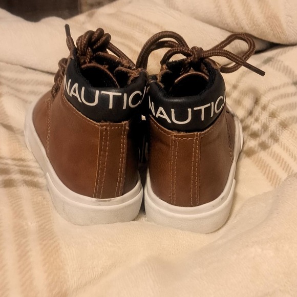Nautica Boots Size 5 Toddler Preowned Brown Laced Up - Picture 4 of 5